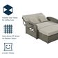 HOMLUX Wicker Rattan Double Chaise Lounge in Grey, , large