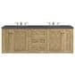 James Martin Vanities Laurent 72" Double Bathroom Vanity in Light Natural Oak with 3 cm Charcoal Soapstone Quartz Top and Rectangular Sinks, , large