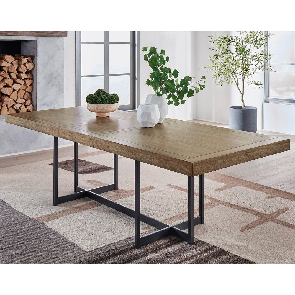 Ashley Tomtyn Dining Table in Light Brown and Gunmetal Gray - Table Only, , large