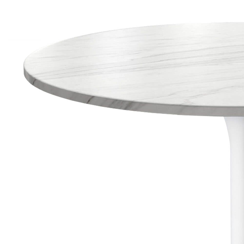 Leisuremod LeisureMod Verve Collection Modern Bar Height Table White Base with 48 Round Marble White Sintered Stone Top, , large