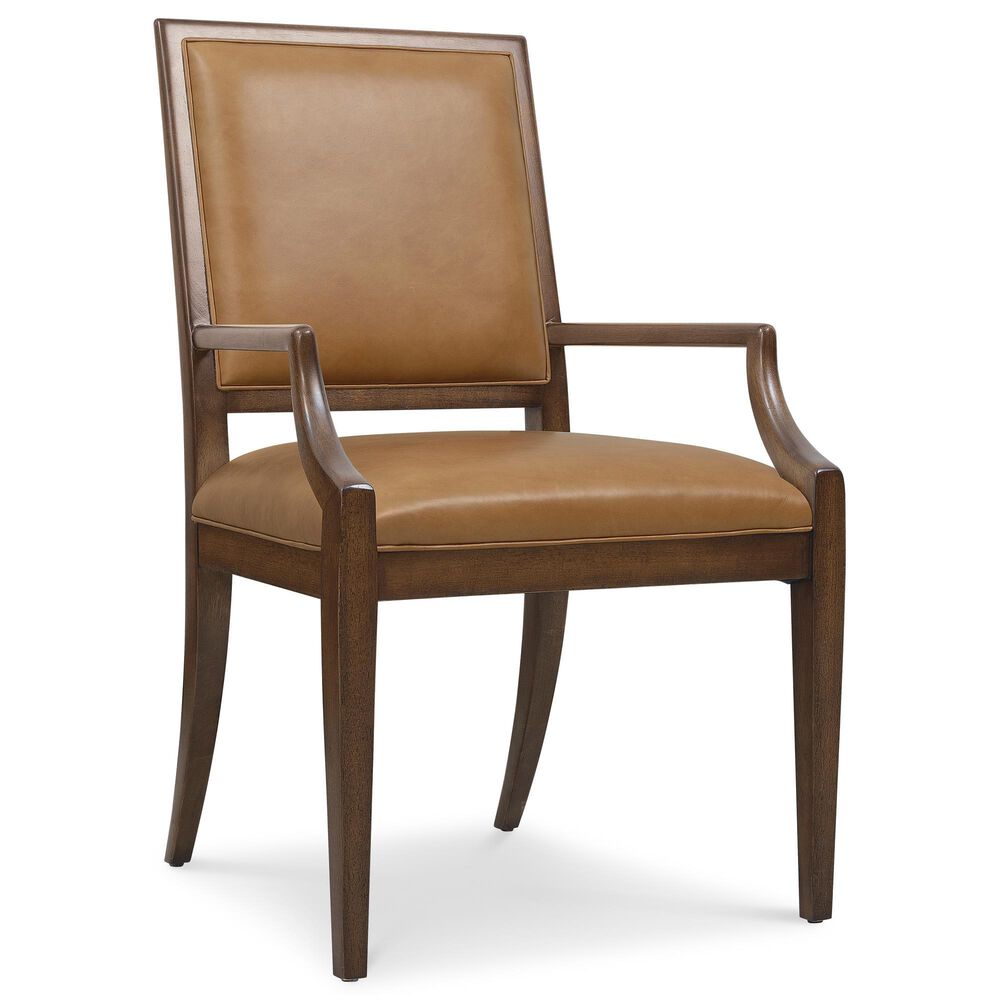 Hooker Furniture Archives Arm Chair with Dark Blond Upholstered in Classic Walnut, , large
