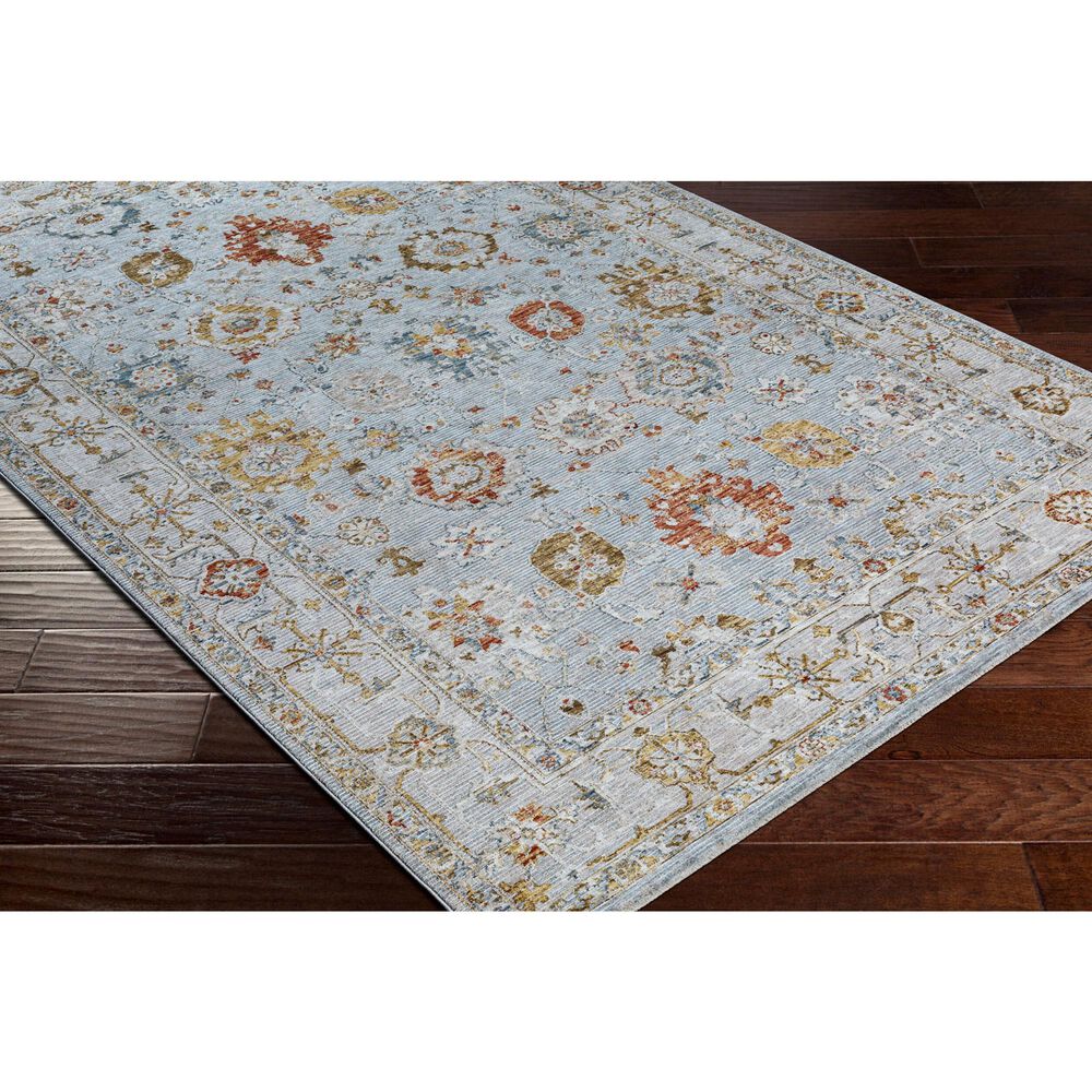 Surya Reina REN-2306 Light Gray, Cream, Denim, Rust, Mustard and Olive 5' x 7'5" Area Rug, , large