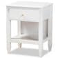 Baxton Studio Naomi 1-Drawer Nightstand in White, , large