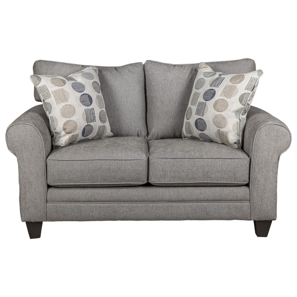 Fusion Furniture Amos Pebble Queen Stationary Sleeper Sofa in Gray, , large