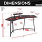 Rta Products Llc U-Shaped Gaming Desk with Shelf and Tablet Holder in Black, , large