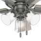 Hunter Crestfield Low Profile 42" Ceiling Fan with Lights in Matte Silver, , large