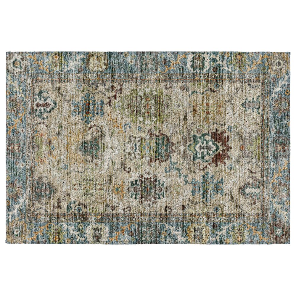 Dalyn Rug Company Silk Road Aqua, Ivory, Teal, Aloe, Brown, Taupe and Beige 1"8" x 2"6" Area Rug, , large