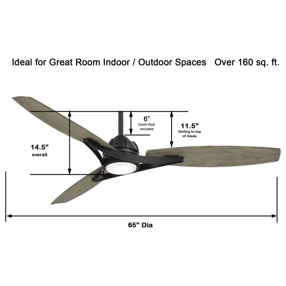 Minka-Aire Molino 65" Indoor/Outdoor Ceiling Fan with LED Light in Coal, , large