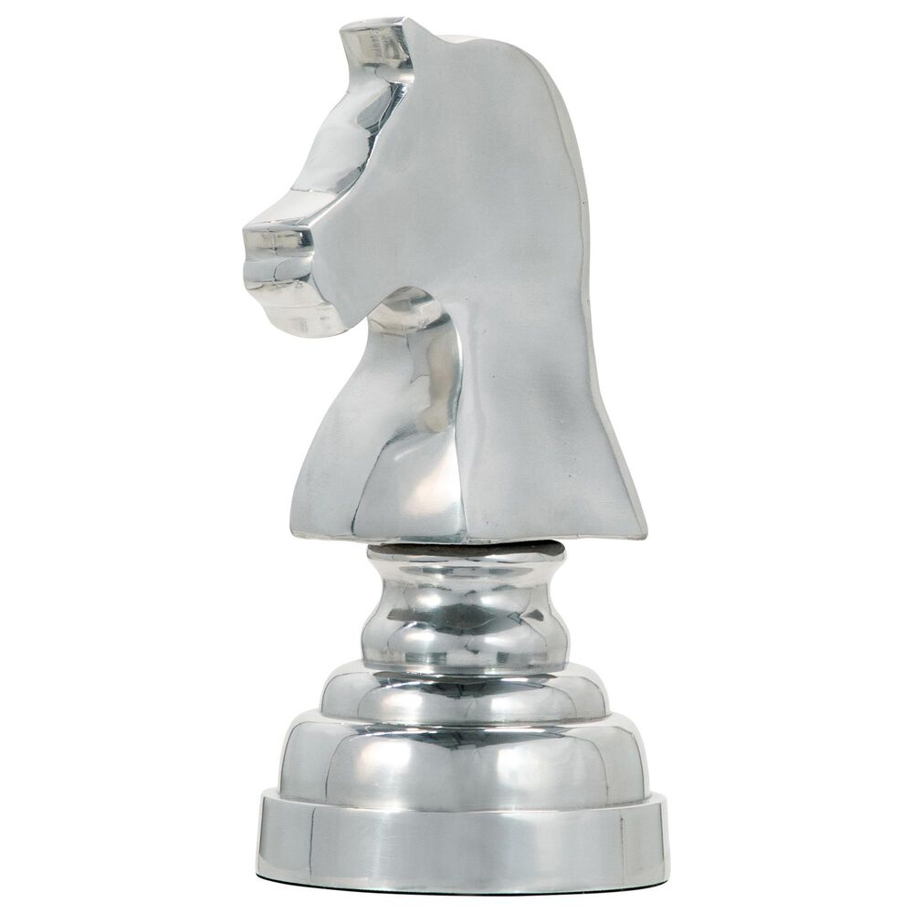 Sagebrook Home 9" Horse Chess Piece Sculpture in Silver, , large