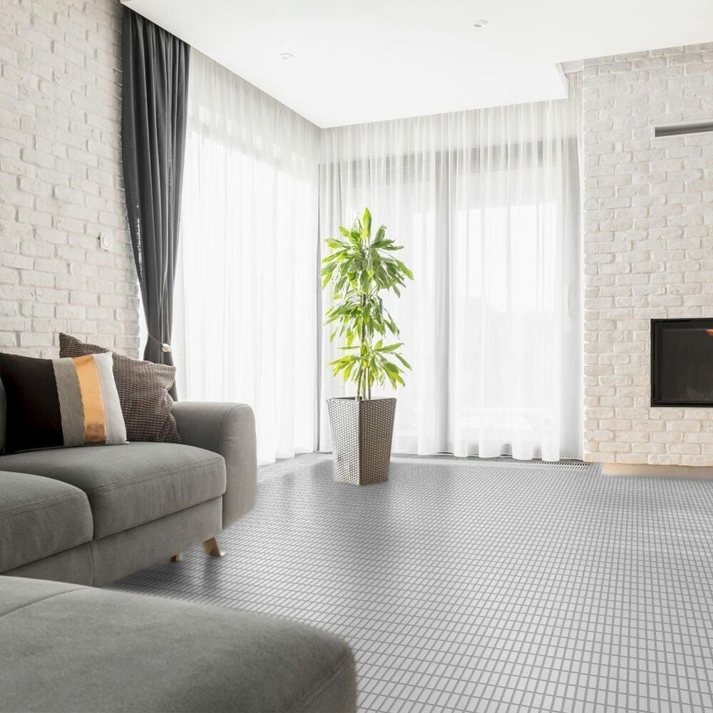 Emser Savvy White 1" x 3" on 11" x 12" Glazed Porcelain Mosaic Sheet, , large