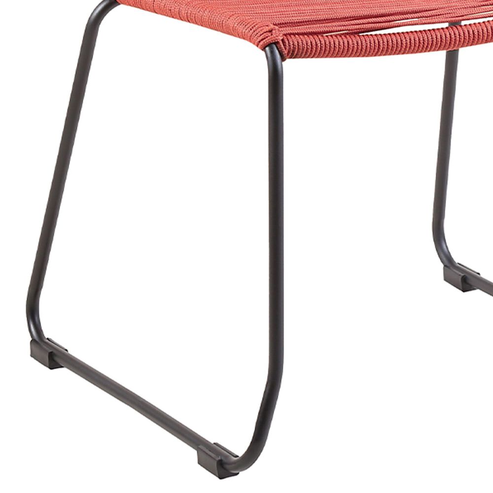 Blue River Shasta Outdoor Dining Chair with Brick Red Rope Seat in Black (Set of 2), , large