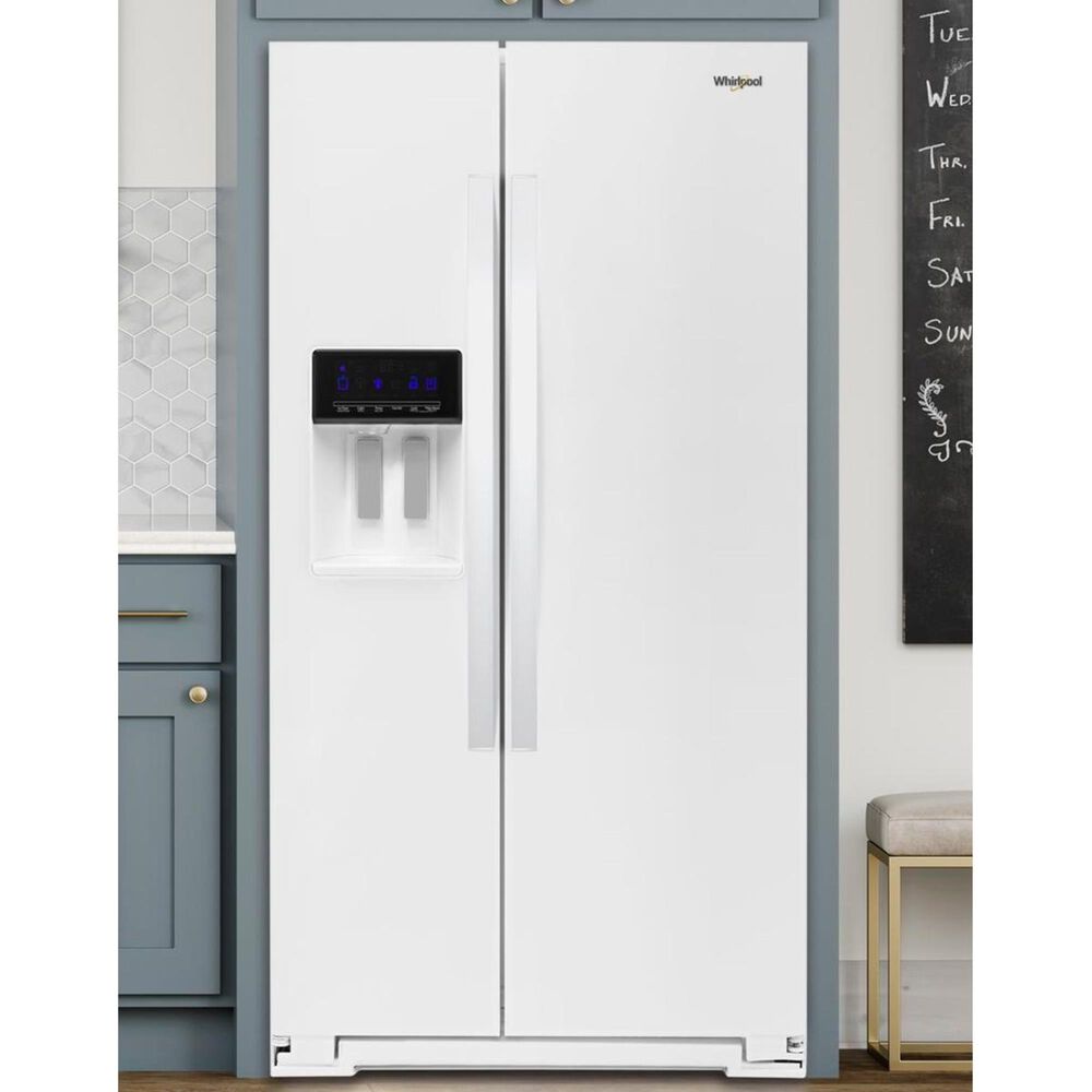 Whirlpool 21 Cu. Ft. 36&quot; Wide Counter Depth Side-by-Side Refrigerator in White, , large