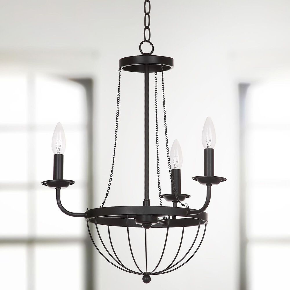 Safavieh Jacques 18" Adjustable Chandelier in Black, , large