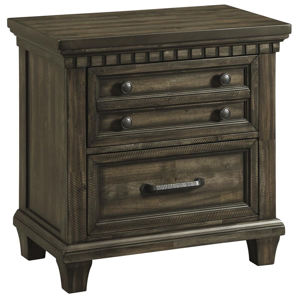 Mayberry Hill McCabe Nightstand in Distressed Gray with USB Adapter, , large