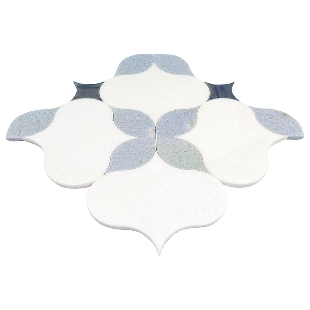 Soho Studio MJ Blue Blazingstar White Thassos, Blue Celeste and Azul Macauba 11" x 11" Marble Mosaic Sheet, , large