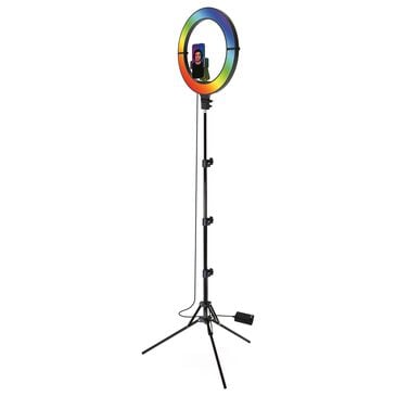 Camera Accessories 18" Foldable Ring Light with Adjustable Stand and Remote Control in Black, , large