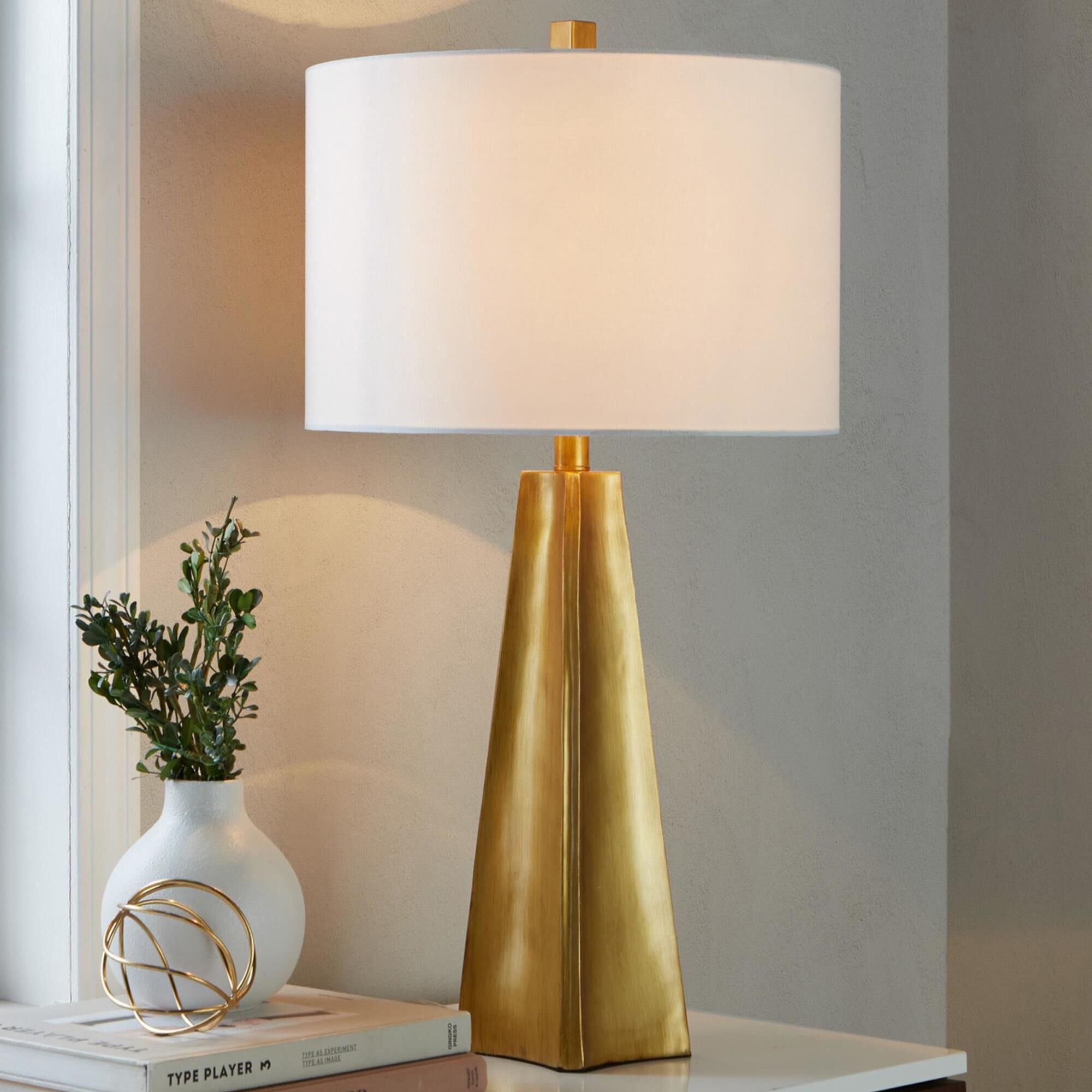 Gold large table lamp top