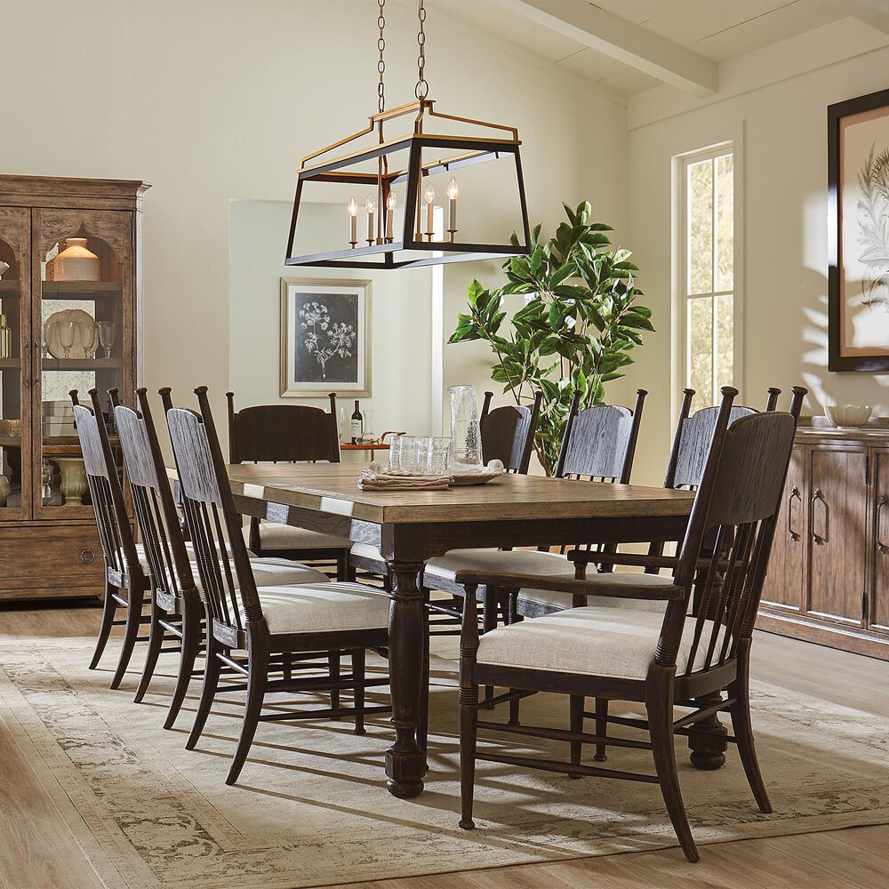 Hooker Furniture Americana Traditional Dining Table and 6 Chairs in Black, , large
