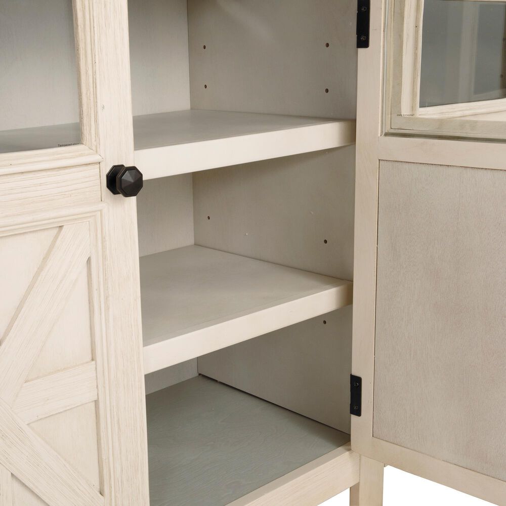 Ashley Bolanburg Extra Large 74&quot; TV Stand in Antique White and Weathered Oak Top, , large