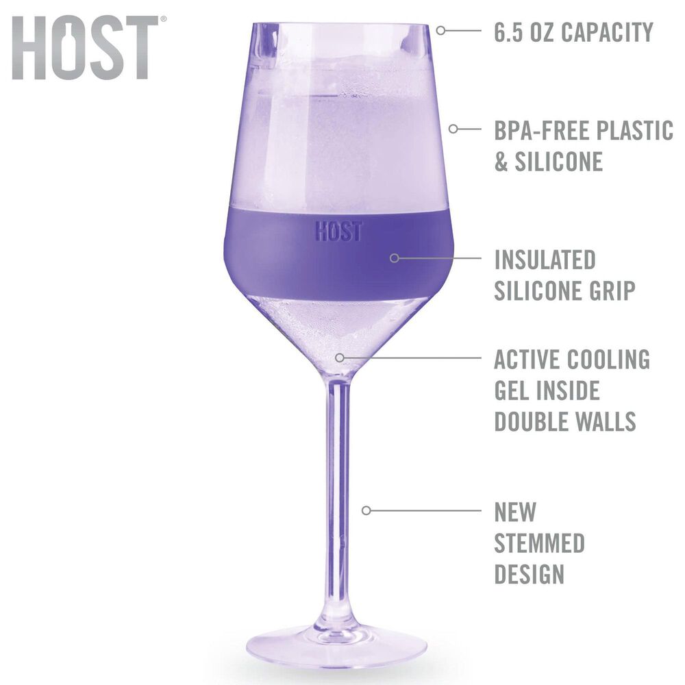 True Stemmed Wine Freeze Cooling Cup Tinted in Multicolor &#40;Set of 4&#41;, , large