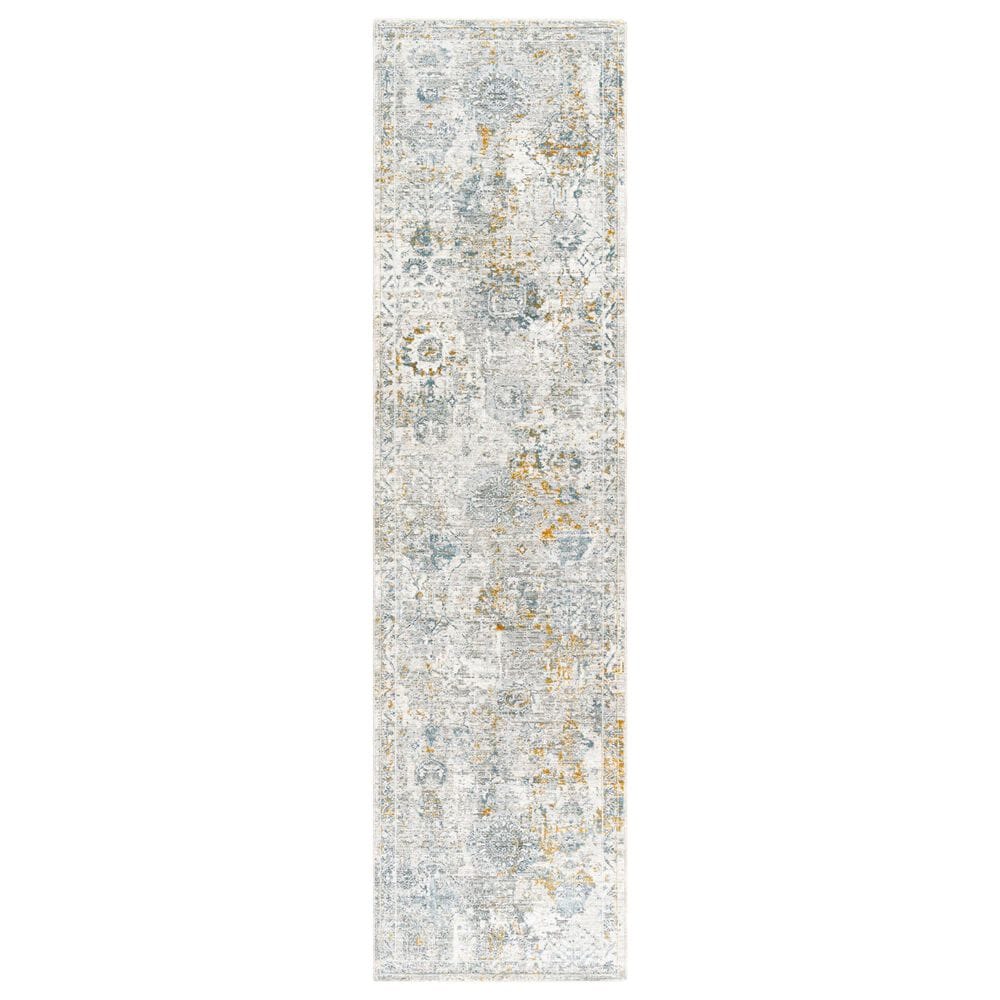 Surya Dresden DRE-2323 Medium Gray, Gray, White, Denim, Mustard and Light Slate 2"7" x 7"3" Runner, , large