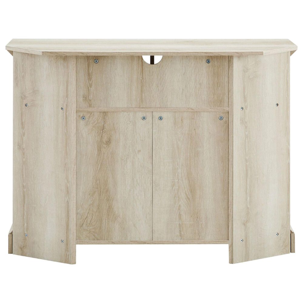 Walker Edison Columbus 44&quot; Corner TV Stand in White Oak, , large