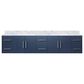 Lexora Home Geneva 84" Double Bathroom Vanity in Navy Blue with 2 cm White Carrara Marble Top and Rectangular Sinks, , large