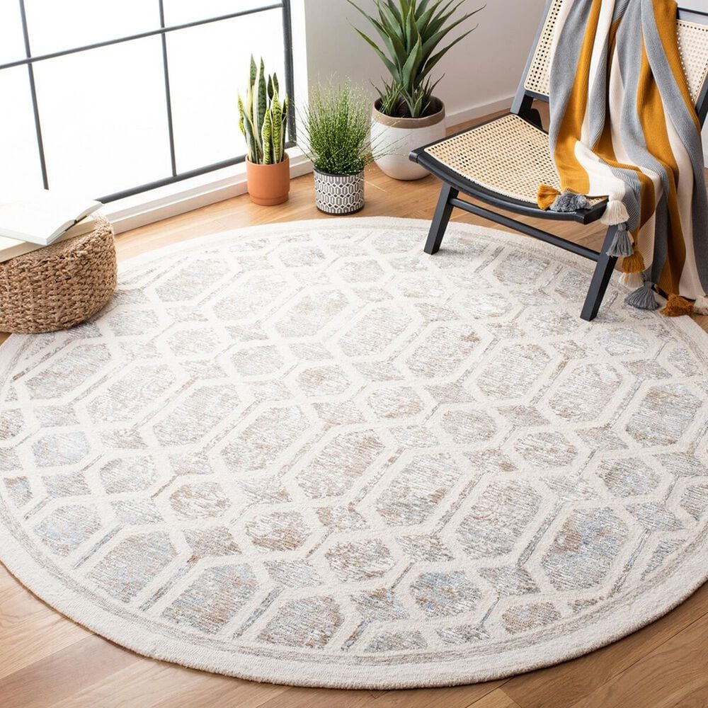 Safavieh Artistry 7&#39; Round Ivory and Beige Area Rug, , large
