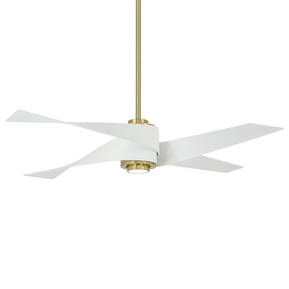 Minka-Aire Artemis IV 64" Ceiling Fan with LED Light and Matte Black Blades in Soft Brass, , large