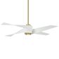 Minka-Aire Artemis IV 64" Ceiling Fan with LED Light and Matte Black Blades in Soft Brass, , large