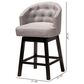Baxton Studio Theron Swivel Counter Stool with Grey Cushion in Espresso Brown (Set of 2), , large