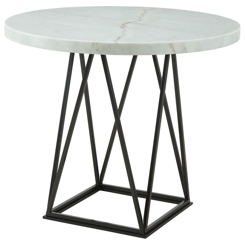Mayberry Hill Riko Counter Table in Carrera White Marble and Pewter, , large
