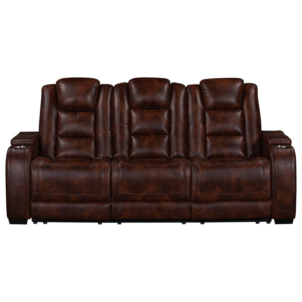 New Heritage Design Chester Power Reclining Sofa in Brown, , large