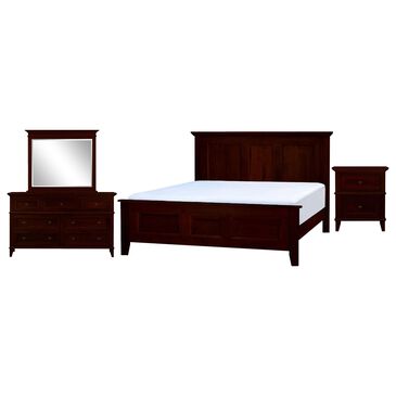 Fleming Furniture Co. Brentwood 4-Piece King Panel Bedroom Set in Sunset, , large