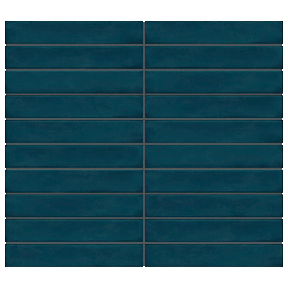 Dal-Tile Artcrafted Tide 1" x 6" Straight Joint on 11.5" x 9.75" Glazed Ceramic Mosaic Sheet, , large