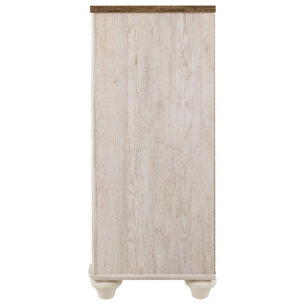 Signature Design by Ashley Willowton 6 Drawer Dresser in White Washed