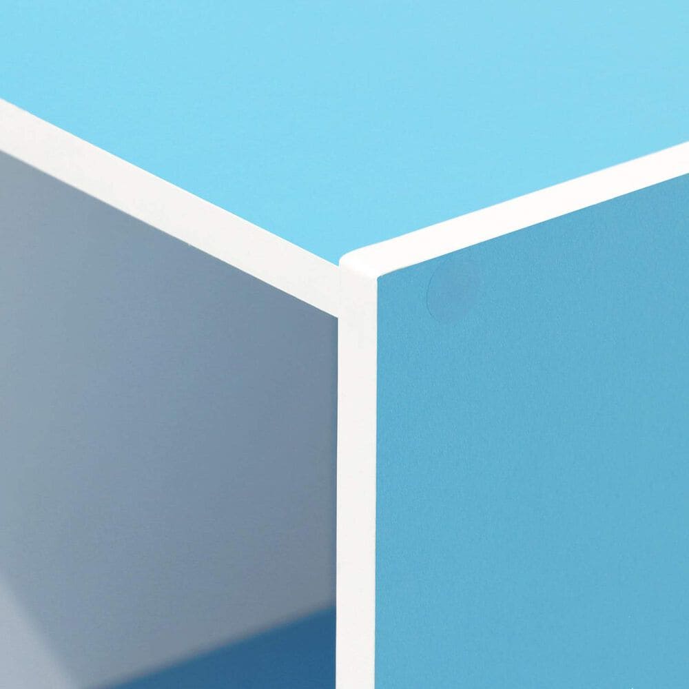 HOMLUX 11-Cube Reversible Open Shelf Bookshelf in Light Blue and White, , large