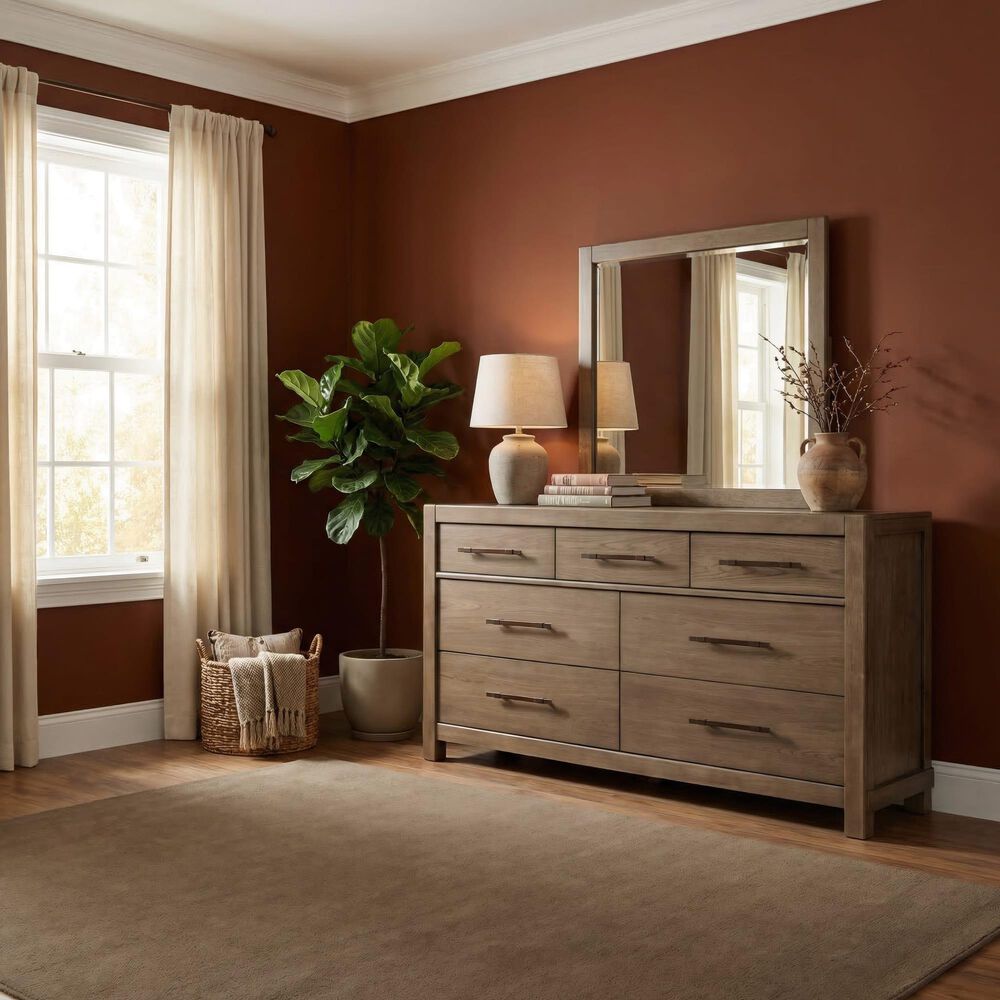 Urban Home 7 Bedroom Drawer Contemporary Dresser Only in Brown Series 762 Wood