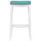 Linon Home Decor Claridge Bar Stool with Teal Cushion in Bright White, , large