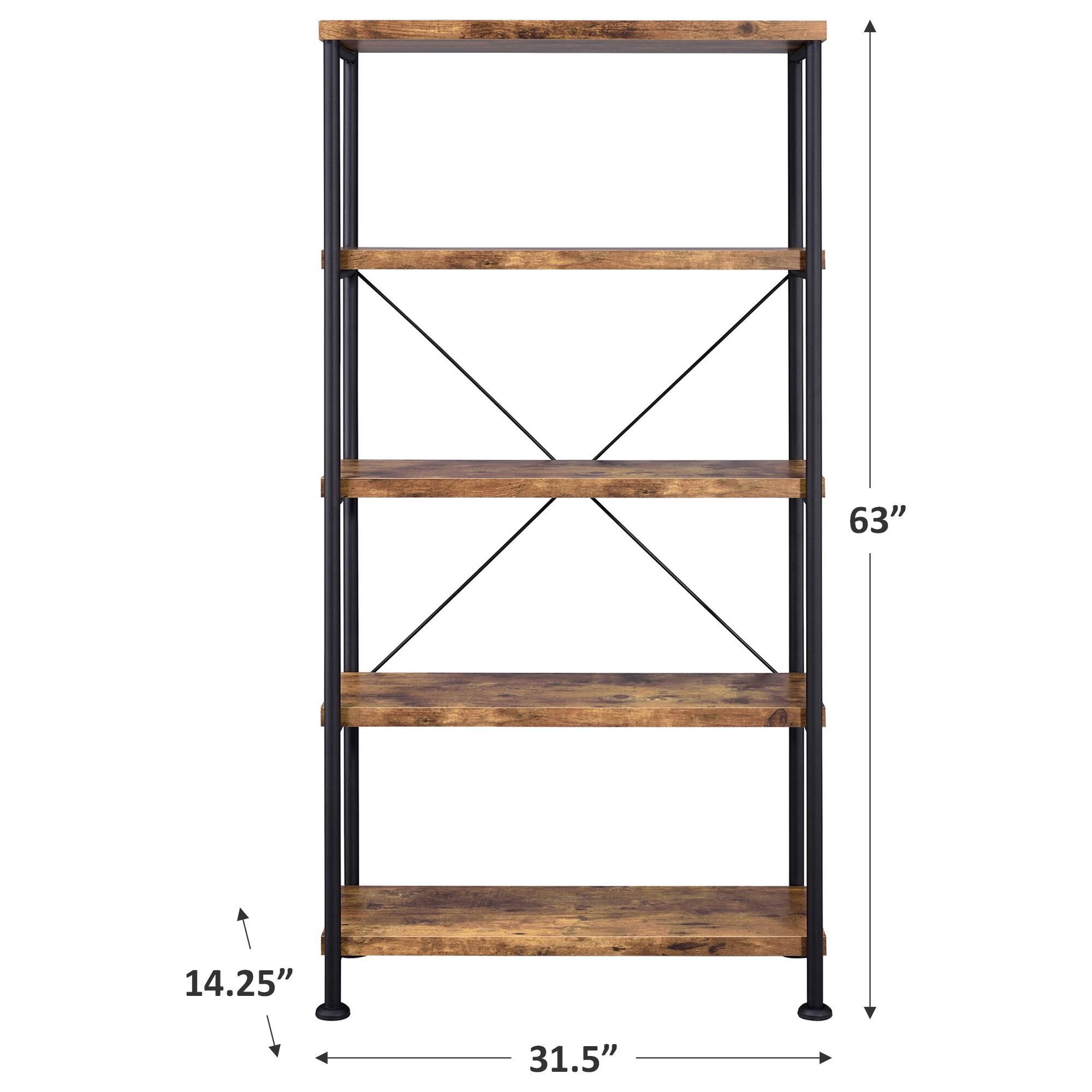 Pacific Landing Bookcase in Antique Nutmeg and Black | Nebraska