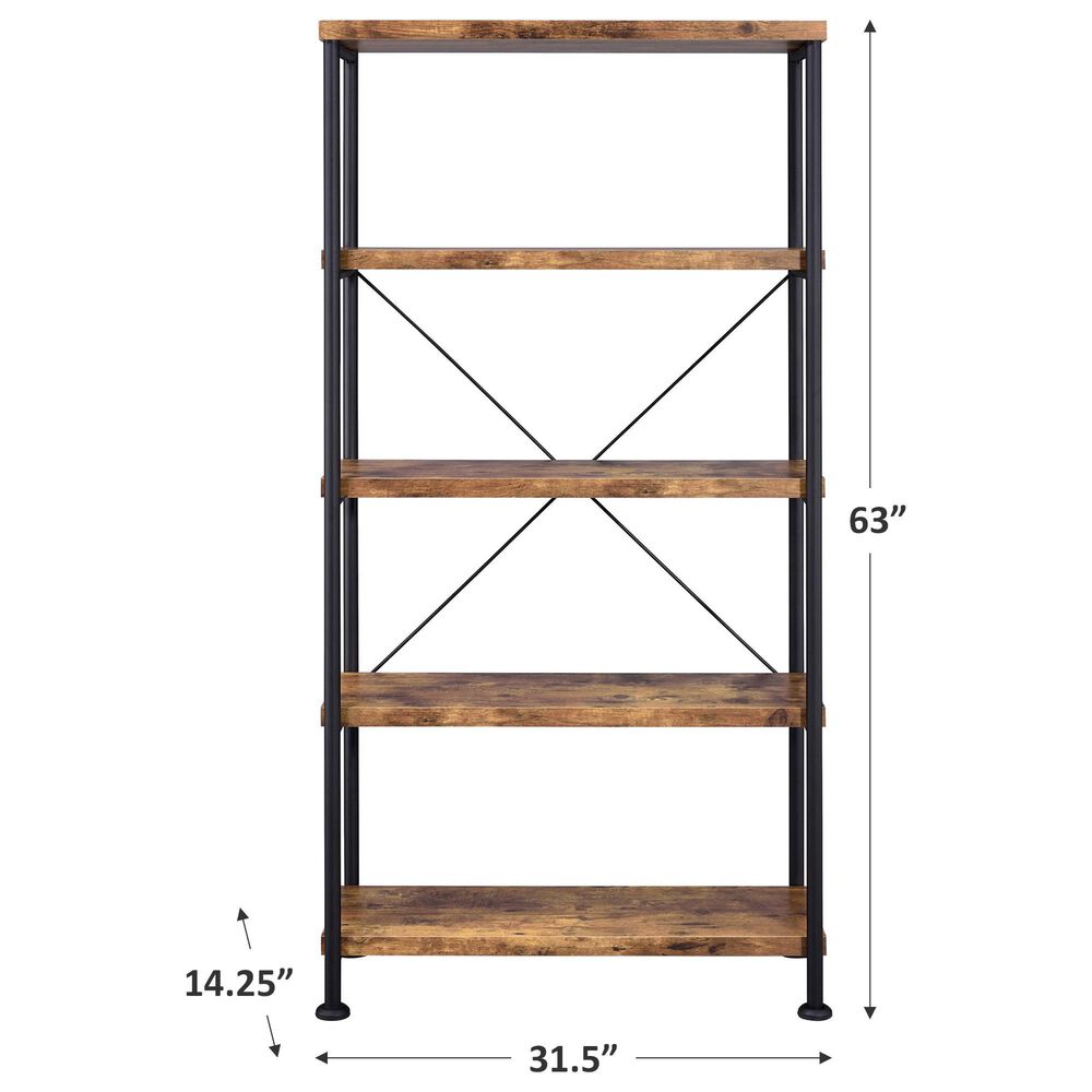 Pacific Landing 63&quot; Bookcase in Antique Nutmeg and Black, , large