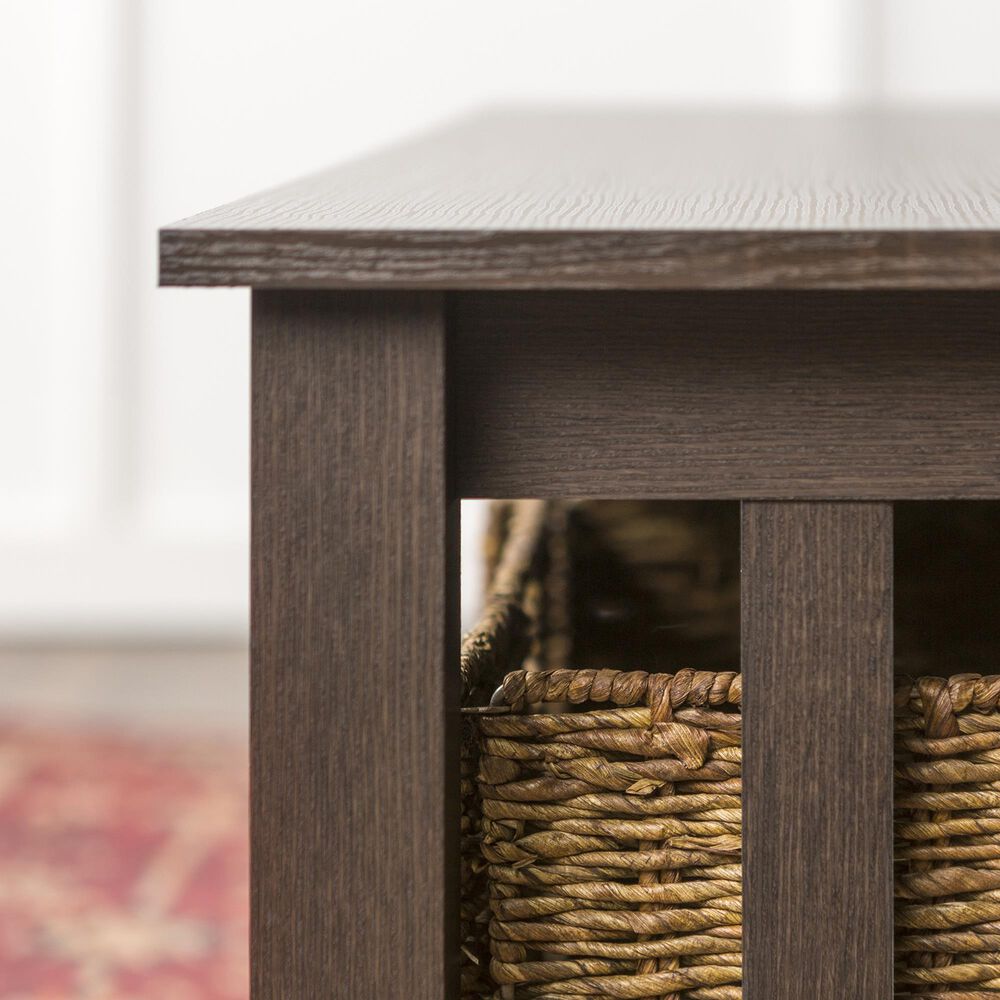 Walker Edison Mission Storage Coffee Table with Baskets in Espresso, , large