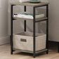 HOMLUX 3-Tier End Table with Open Shelf Storage Display in French Oak, , large