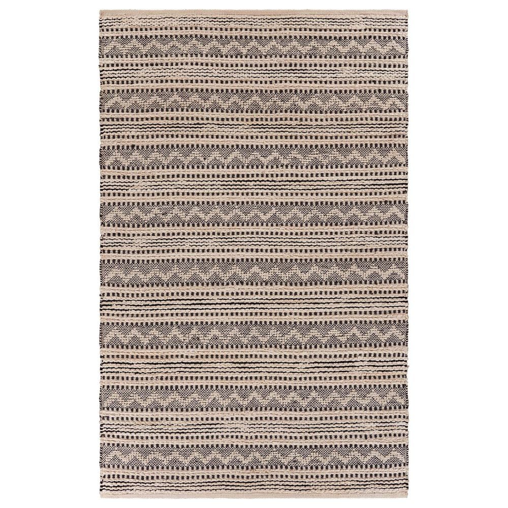 L&R Resources Bleached Naturals 7"9" x 9"9" Jet Black Area Rug, , large