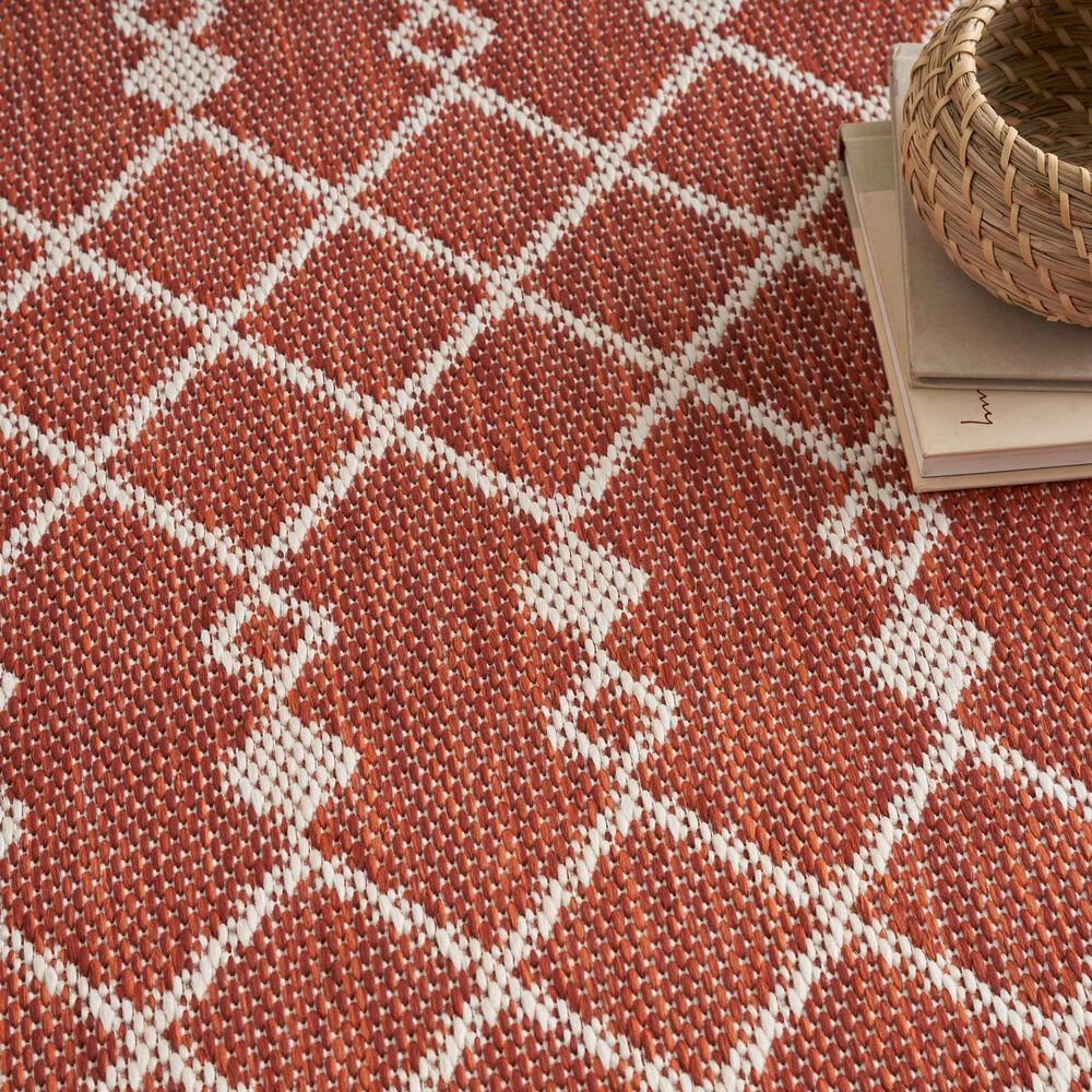 Nourison Positano Southwestern Terracotta 4&#39; x 6&#39; Indoor/Outdoor Area Rug, , large