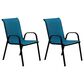Furniture of America Nina Stacking Patio Arm Chair in Blue ( Set of 2), , large