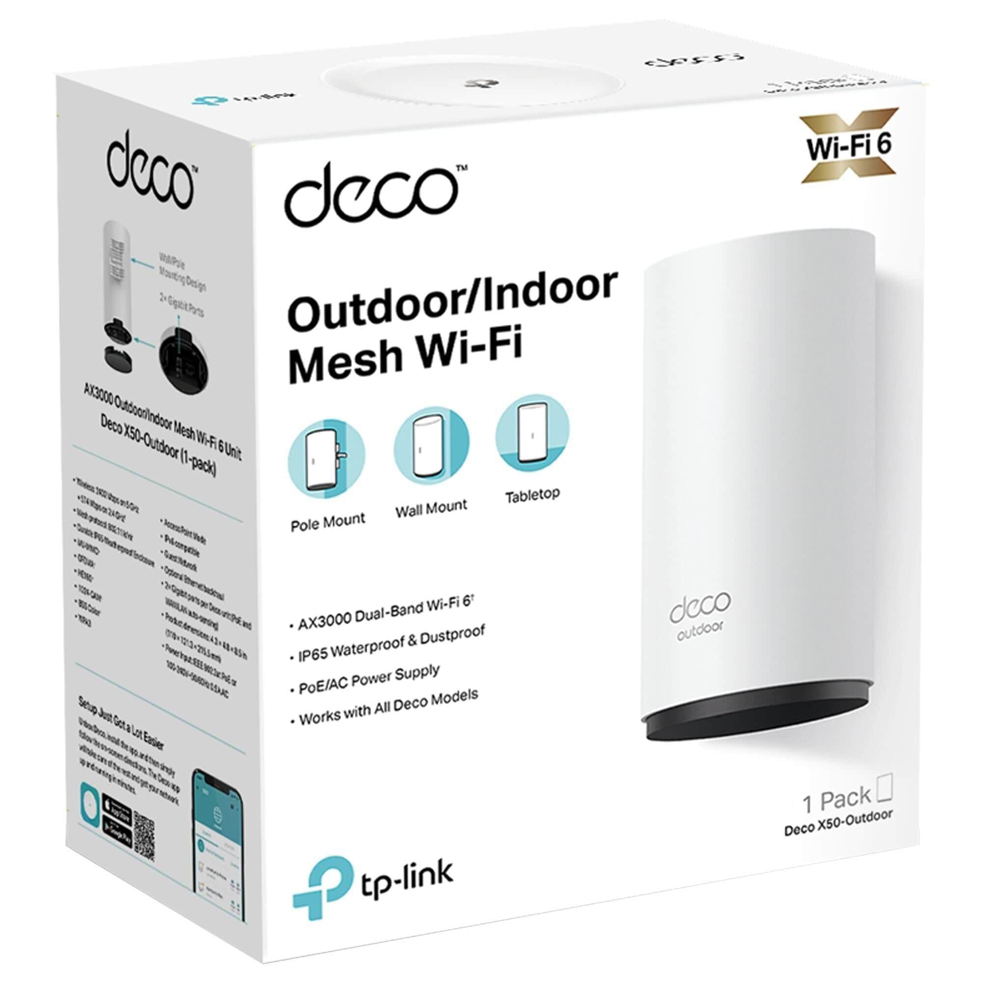 TP-Link Deco X50-Outdoor Whole Home Mesh Dual-Band Wi-Fi 6 in White