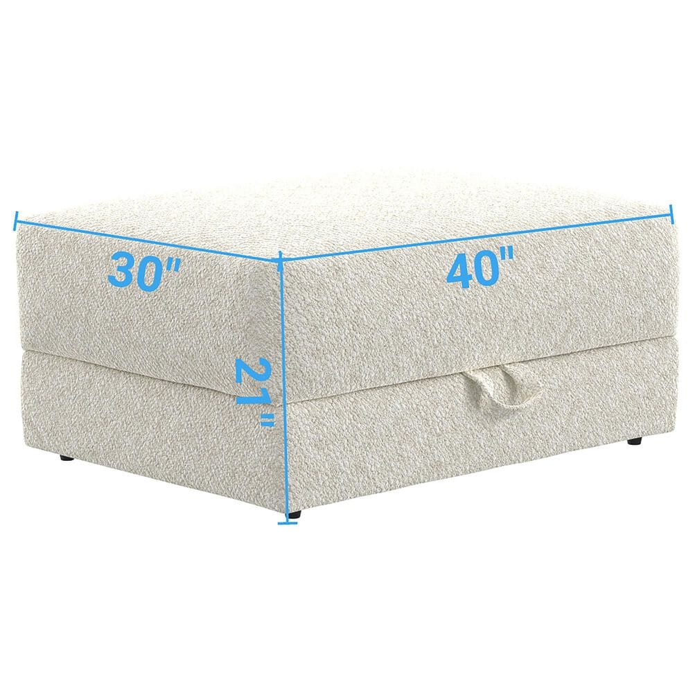 Hartsfield Jazzy Storage Ottoman in Bone, , large