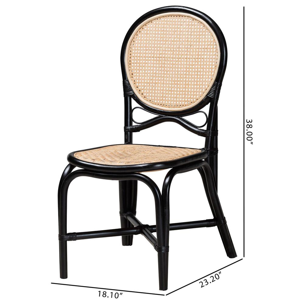 Baxton Studio Ayana Side Chair in Natural Brown and Black, , large