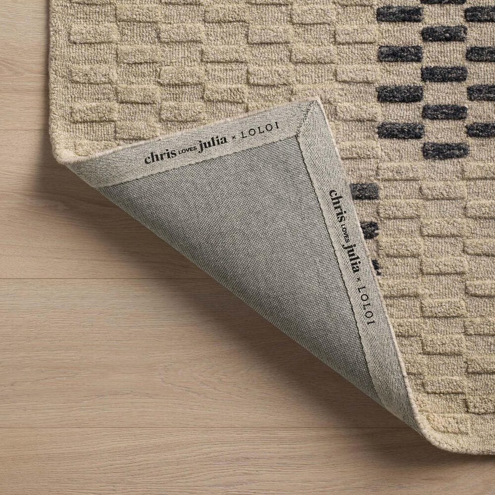 Chris Loves Julia x Loloi Bradley 2&#39;6&quot; x 7&#39;6&quot; Beige and Midnight Runner, , large